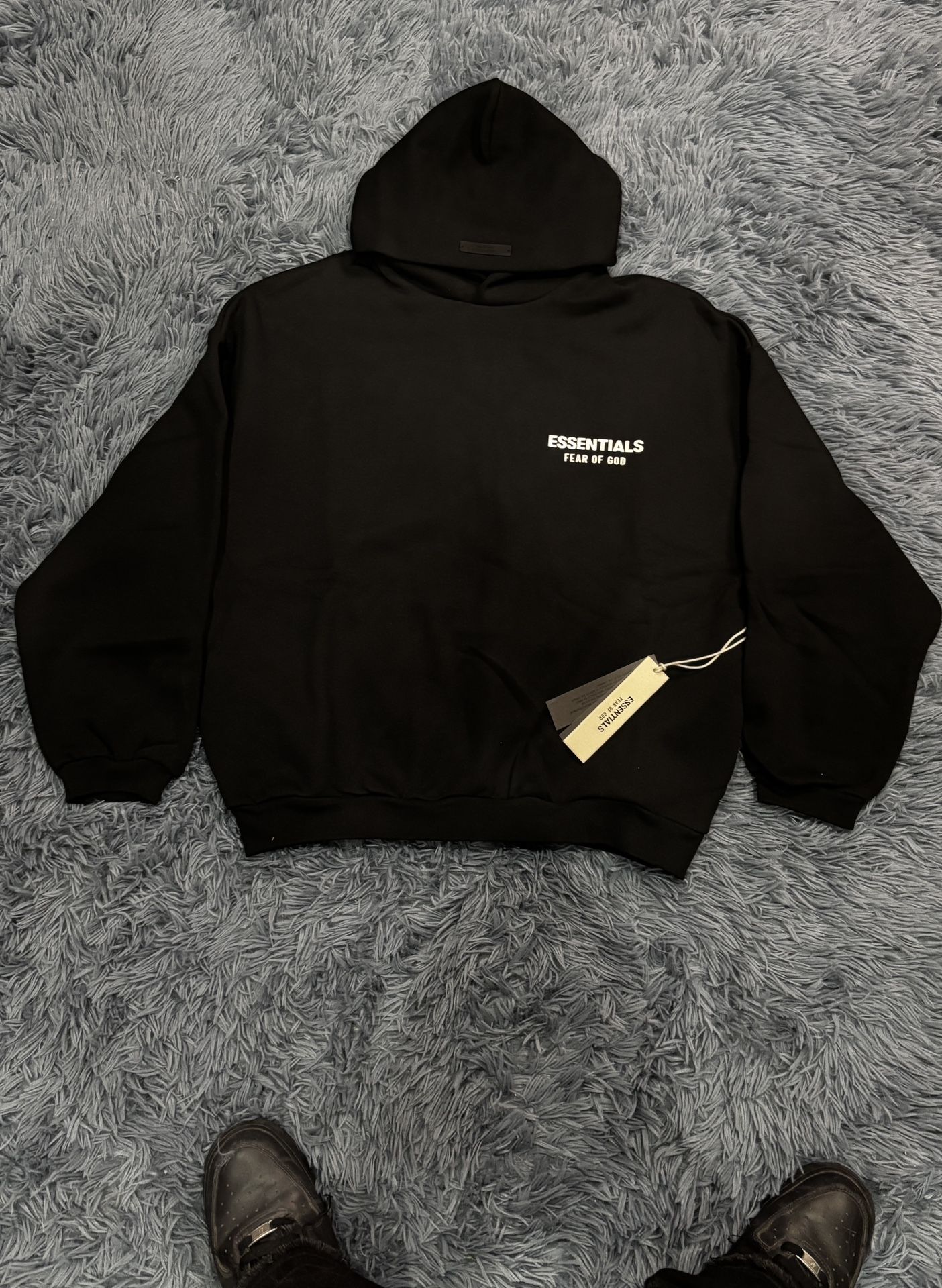 BLACK AND WHITE ESSENTIALS HOODIE