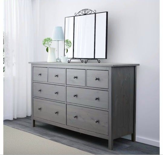 NEW ASSEMBLED IKEA HEMNES 8 DRAWERS DRESSER GRAY COLOR/ NEW CONDITION