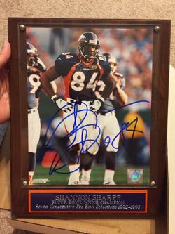 Signed Shannon Sharpe Plaque