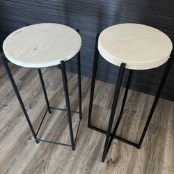 2 Marble Top Side Tables 