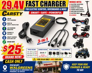 Keep your electric ride powered up with this **29.4V Smart Battery Charger**