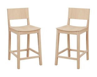 Linon Kentucky Solid Rubberwood Counter Stool Set Unfinished