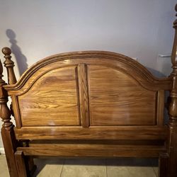 Queen Solid Oak Wood Bedroom Set