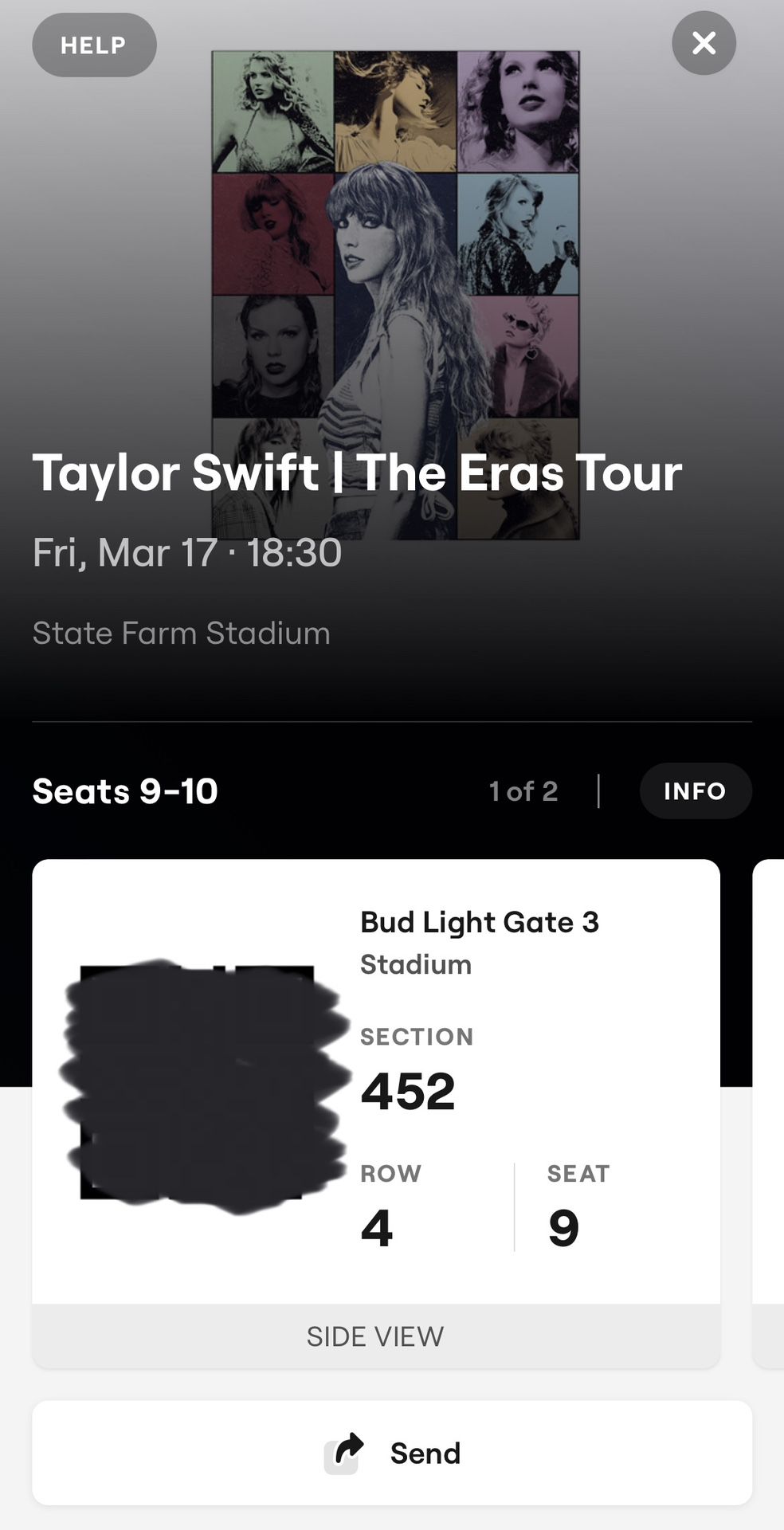 Taylor Swift Eras Tour Tickets section 452