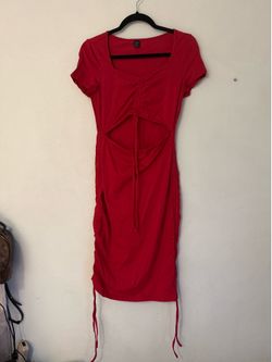 Red fitted dress