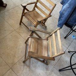 Vintage Folding Wood Children’s Of Chairs