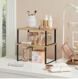 Cabinet Shelf Organizers, Stackable, Expandable, Set of 2 