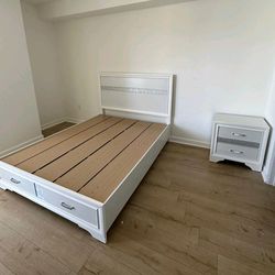 White Platform Bed With Storage new wood bed