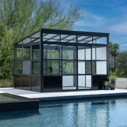 Modern Glass Sunroom Greenhouse Enclosure