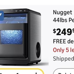 Ice Maker Countertop, 44lbs Per Day Chewable Pebble Nugget Ice Machine with Touch Screen