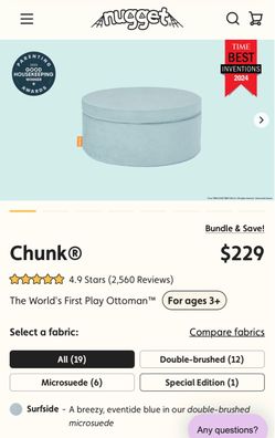 Nugget Chunk Play Couch surfside
