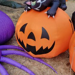 5 Ft Inflatable Halloween Yard Decoration Pumpkin Cat