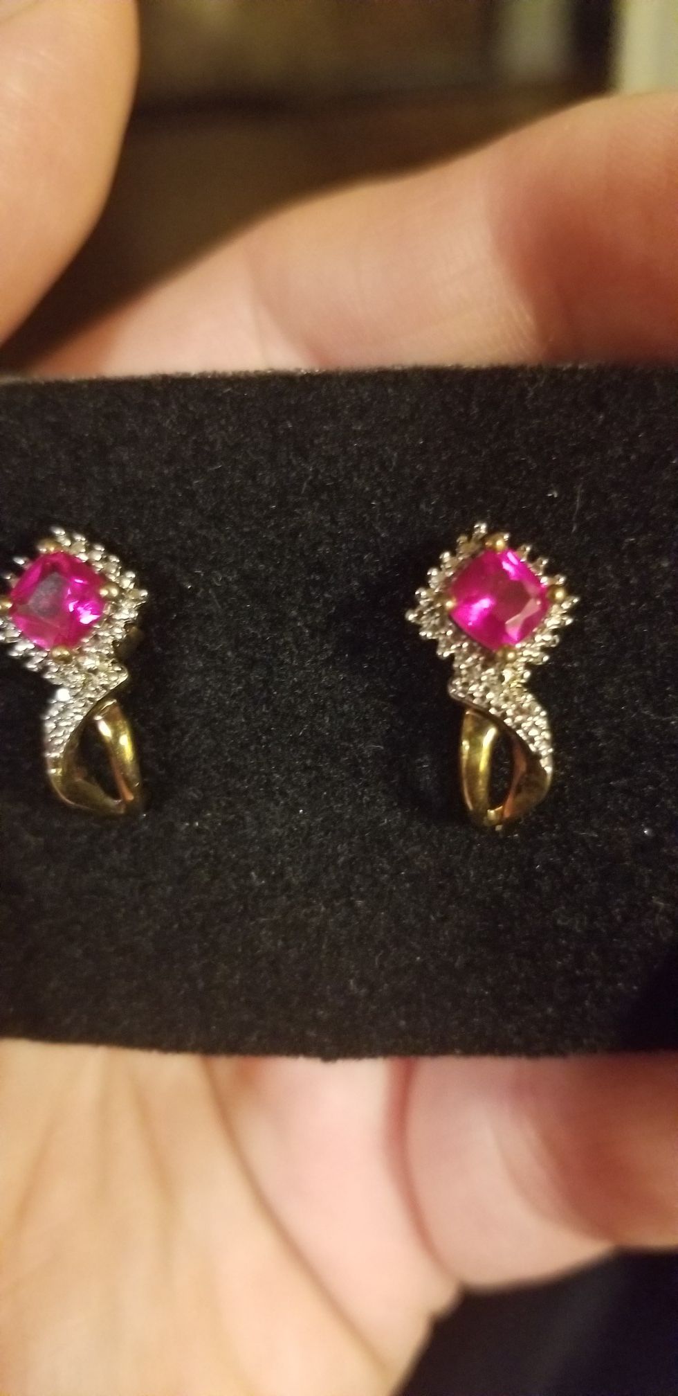 REAL DAIMONDS WITH RUBY BRACELET WITH MATCHING EARRINGS