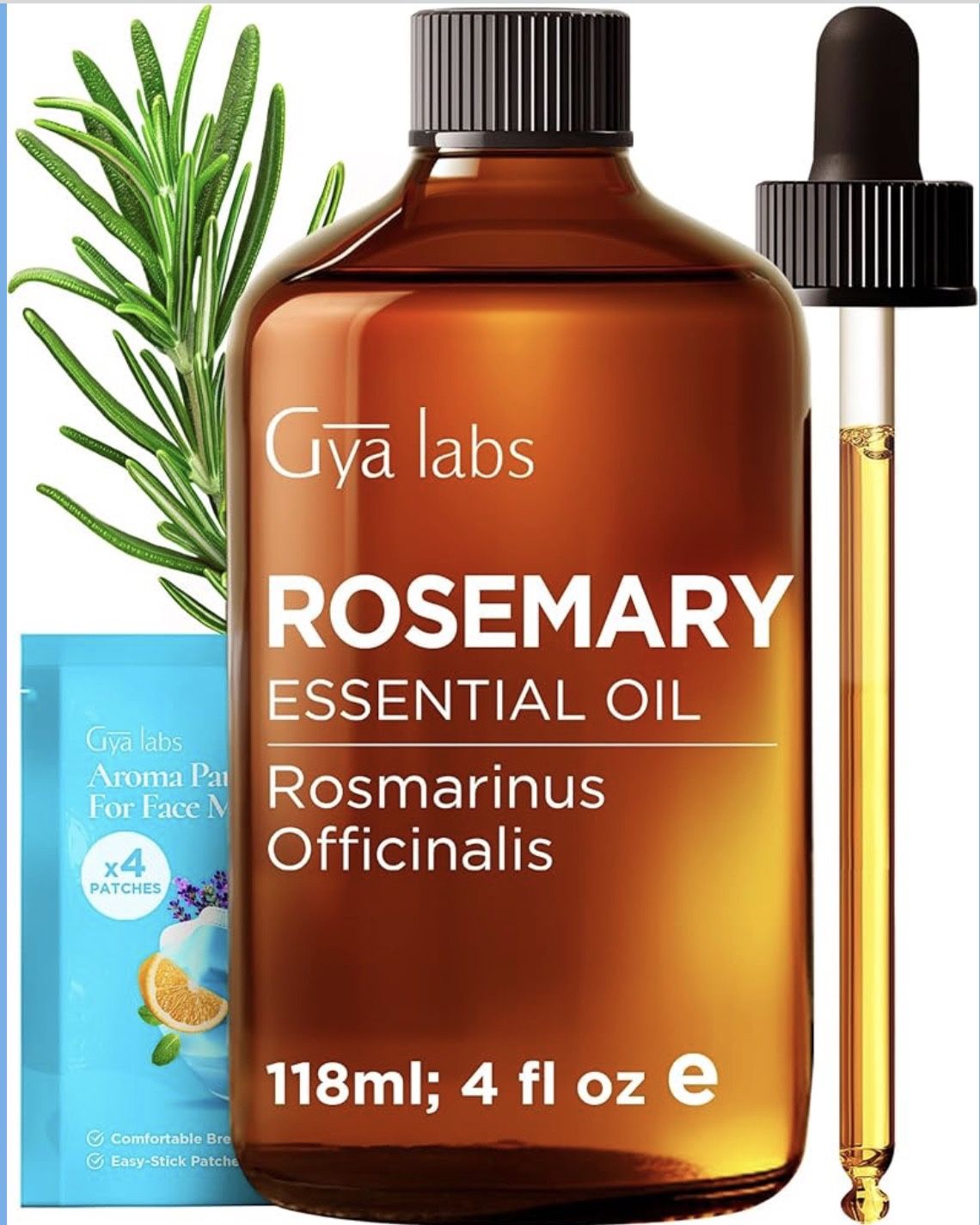Rosemary Essential Oil for Hair - Huge 4 Fl Oz
