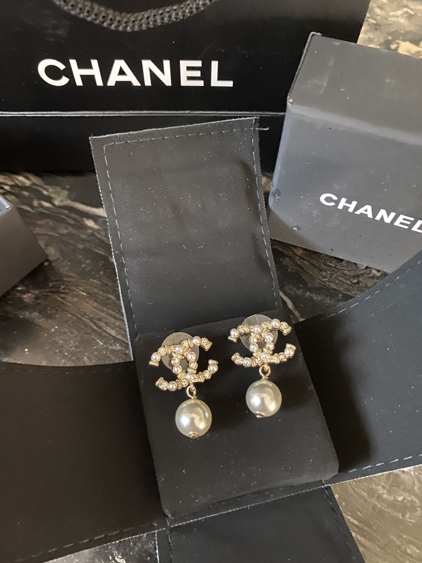 100% Authentic Chanel Pearl Drop Earrings