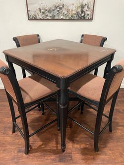 Pub Height Dining Table Set with 4 Chairs