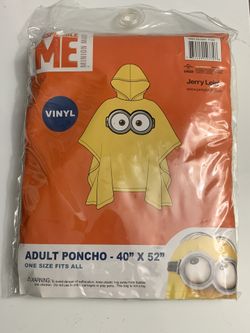 Adult Vinyl Rain Poncho 40x52 