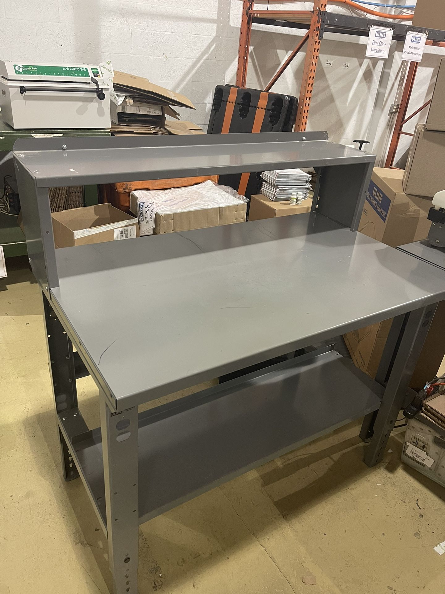 Industrial Packing Table - 48 x 30", Steel Top