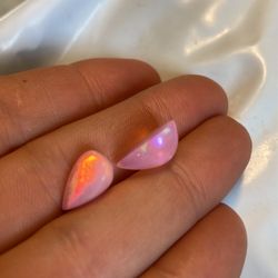 Two Beautiful Ethiopian Opal Cabochons