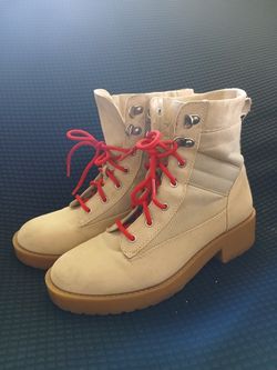 Divided Brown Combat Boots $5
