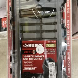 Husky 10-PIECE IMPACT NUT DRIVER SET (new)