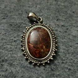 Jasper Silver Pendant 