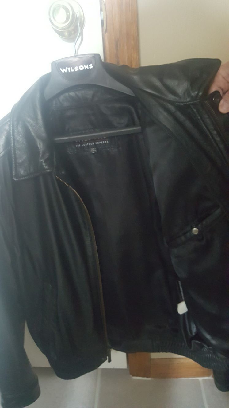 Mens Leather Bomber Coat