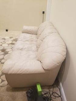 Leather Tan Love Seat and Coach