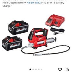 Milwaukee M18 18V Lithium-Ion Cordless Grease Gun 2-Speed with (2) 6.0Ah Batteries and Charger