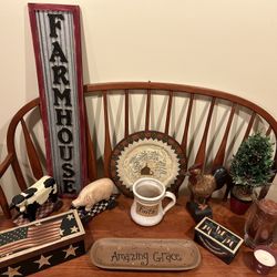 Lot of 12 Farmhouse Decor Items