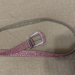 Pink Bejeweled Belt