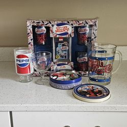 PEPSI. PITCHER. &  GLASSES