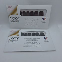 Color Street Nail Polish Strips Glitter Bundle Gaelic Greenery Brownie Points NEW