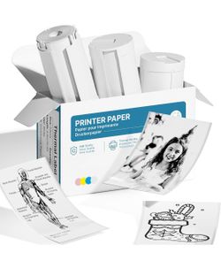 Genuine Self-Adhesive Thermal Printer Stickers, 54mmx3.2m Sticker Paper, Compatible with PM290 Mini Sticker Printer, Thermal Sticker Paper for Journal