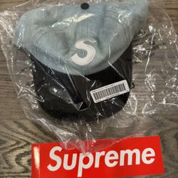 Supreme Pigment Coated 2 Tone S Logo Cap Denim FW25 One Size ~ NEW, SEALED