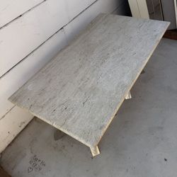 Coffee Table with Modern Chrome Steel Legs and Granite Top - 49” long x 27” wide and 20” high 