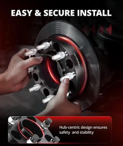 EVIL ENERGY 8x180 Wheel Spacers 1.5" for Chevy Silverado 2-2018, 124.1 mm Hub Bore Hubcentric Wheel Spacers with Lip 8 Lugs, M14x1.5 Studs Bla