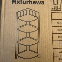 4-Tier Corner Shelf Ladder Stand Bookcase - White