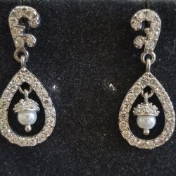 Silver And Cz Earrings 