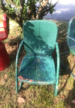 Antique metal chairs