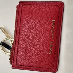 Pebble Leather Red Wallet 