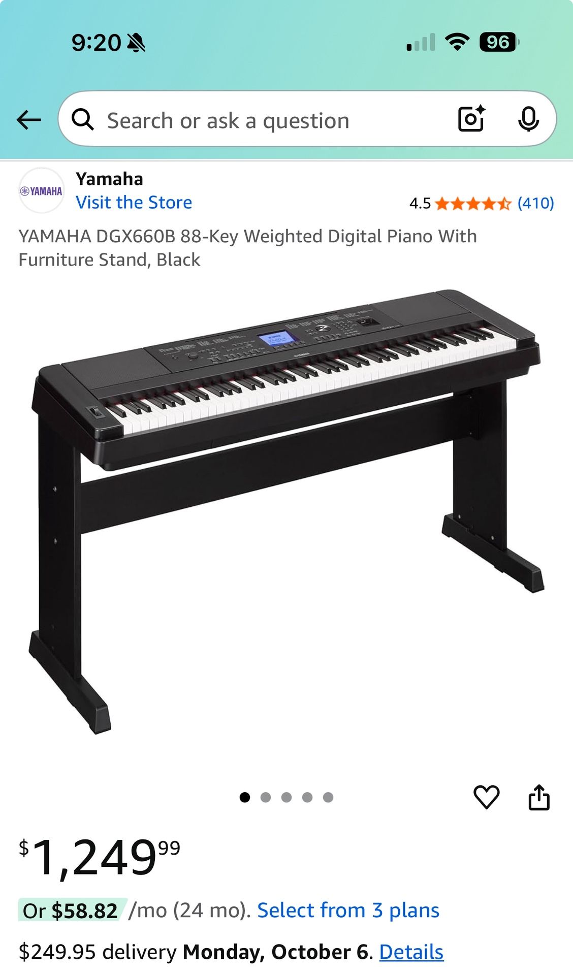YAMAHA DGX660B 88-Key Weighted Digital Piano With Bench
