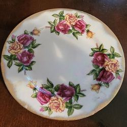 Beautiful Vintage Luster  China Birthday 7.5" Plate/Dish-June Rose