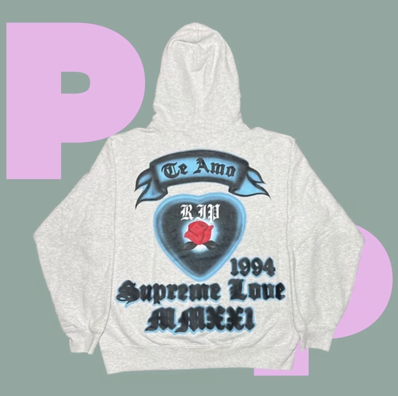 Supreme Love Hooded Sweatshirt (Large)