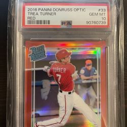 2016 Panini Donruss Optic Red Trea Turner PSA 10