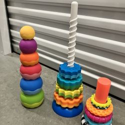 Toddler Stacking And Balancing Fat Brain Toys And Sassy Stackers