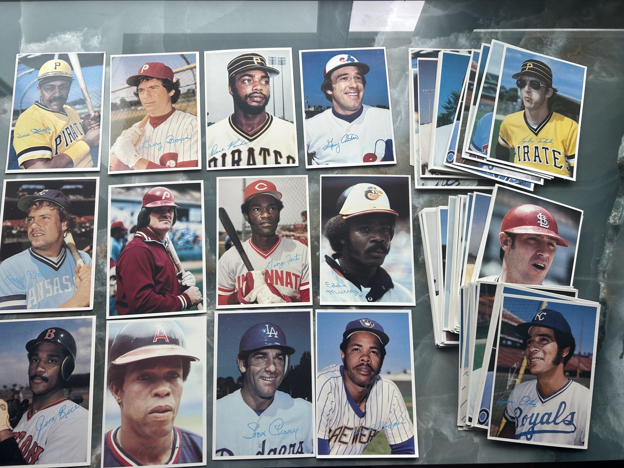 1980 Topps 5x7 Glossy Cards See Pics / About 90 Cards Total 