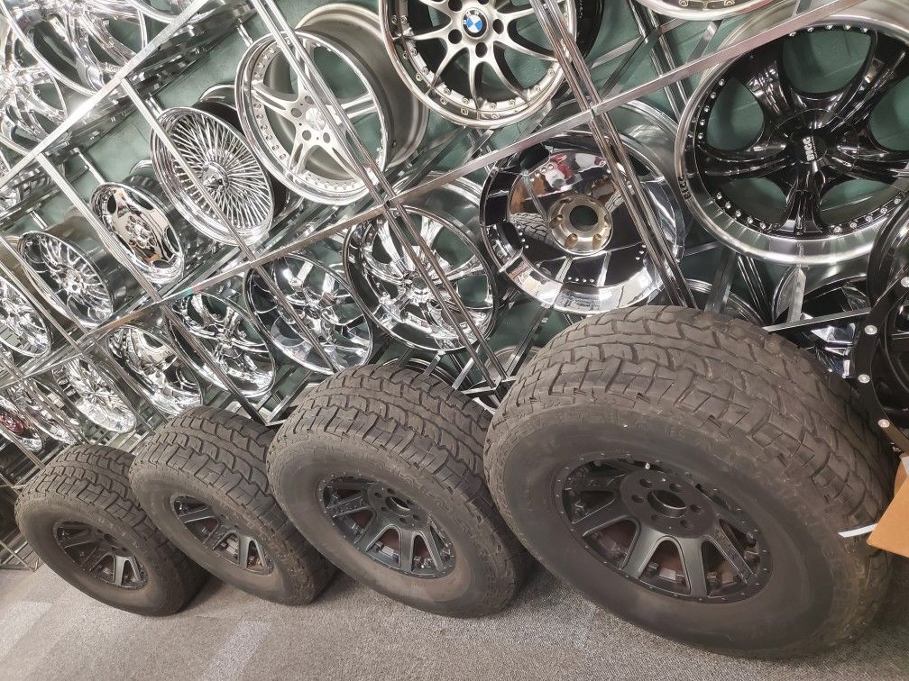 4 USED WHEELS AND TIRES BOLT PATTERN 6X135 FORD F150