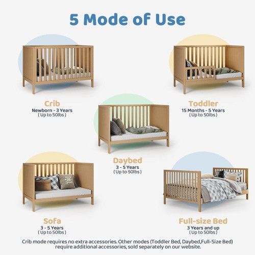 5 In 1 Harppa Baby Crib