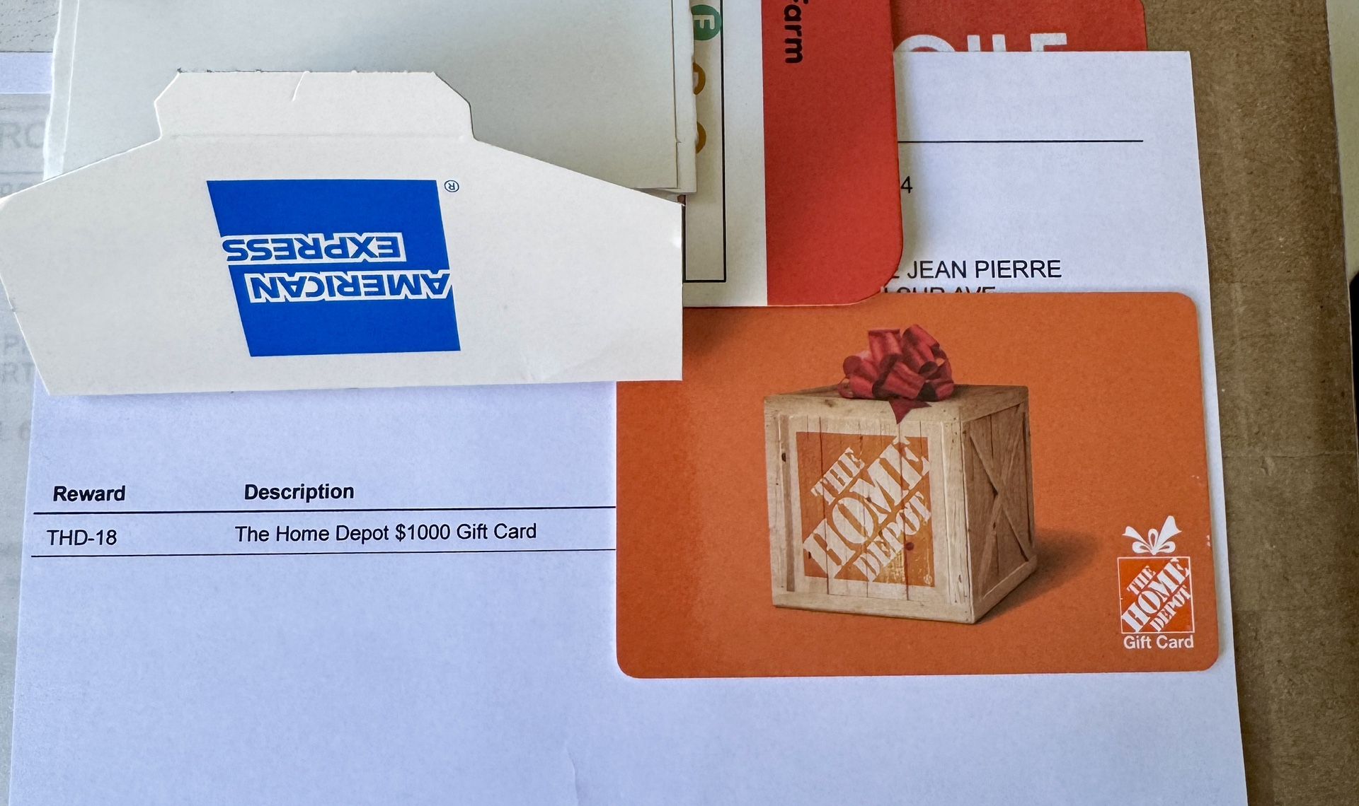 Home Depot Gift Value at $1,000. (IN HAND)